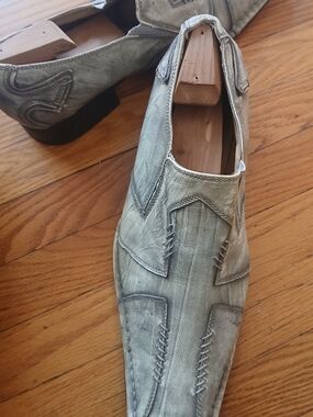 Giorgio Brutini Distressed Gray Slip-On Loafers